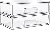 Vtopmart 12.1″W Clear Stackable Storage Drawers, 2-Pack — image 1