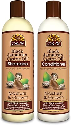OKAY Black Jamaican Castor Oil Shampoo and Conditioner Set 12oz