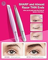 GlamTweeler Expert Slant and Point Tip Tweezer Set - Sparkle Baby Pink + Silver — image 5