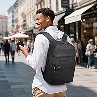 SUIKIHUM Black Laptop Backpack for Men, 16-inch, Water-Resistant — image 2