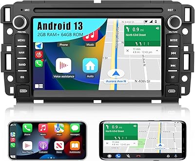 AWESAFE 7-inch Car Stereo for Chevy Silverado, GMC Sierra, Yukon 2007-2013, Android 13, 2GB RAM, 64GB ROM, Wireless CarPlay & Android Auto