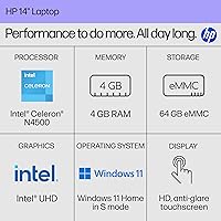 HP 14 Laptop, Intel Celeron N4500, 4GB RAM, 64GB eMMC, 14-inch Display — image 2
