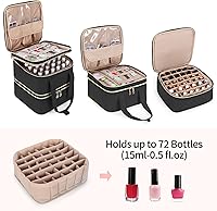 Yarwo Nail Polish Organizer Case, 72 Bottles, Black — image 4