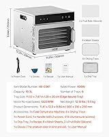 VEVOR Food Dehydrator H6-C001, 6-Tray, 400W — image 7