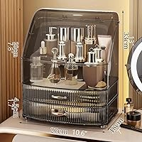 Bleutty Clear Makeup Organizer with Drawers and Lid - Black — image 6