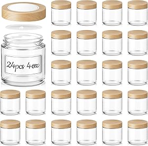 Tecohouse 8 oz Glass Jars with Lids, 12 Pack