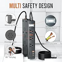 CALIONLTD USB Outdoor Power Strip with 3 Outlets and 3 USB Ports — image 7