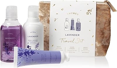Thymes Lavender Travel Set & Beauty Bag