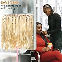 DUHARS 120-Peg Braiding Hair Rack with Tray and Adjustable Stand, Pink — image 2