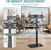 WALI TV Stand Mount with Power Outlet, Swivel, Height Adjustable for 32-75 inch TVs — image 3