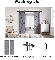 FREDBECK Gray Double Barn Door 48×84 Inch with 8FT Hardware Kit — image 7