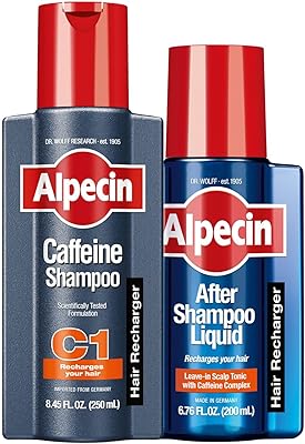 Alpecin C1 Caffeine Shampoo 8.45oz + After Shampoo Liquid 6.76oz