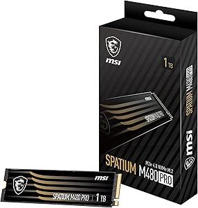 MSI SPATIUM M480 PRO 1TB NVMe M.2 SSD