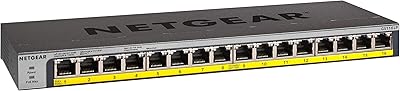 NETGEAR GS116LP 16-Port Gigabit Ethernet Unmanaged PoE Switch