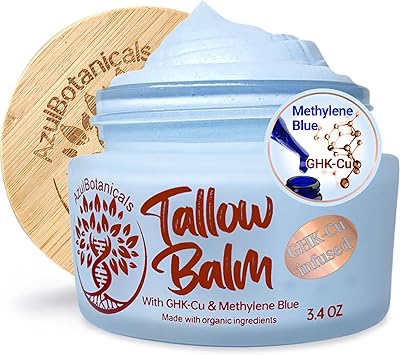 AzulBotanicals Copper Peptide GHK-Cu & Methylene Blue Infused Beef Tallow Balm 3.4oz