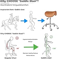 BEWISHOME Rolling Saddle Stool — image 6