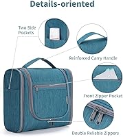 Narwey Hanging Toiletry Bag for Women, Large, Teal — image 6