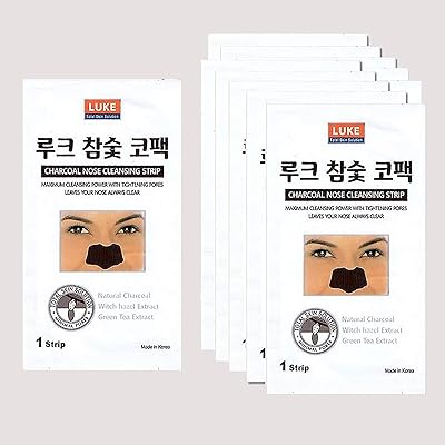 LUKE 50pcs Korean Charcoal Nose Pore Cleansing Strips
