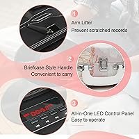 TANLANIN TE-001PK Pink Floral Vinyl Record Player — image 7