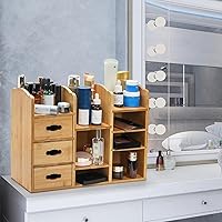Coloch Bamboo Makeup Organizer with Drawers — image 6