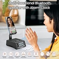 JTEMAN Bluetooth Speaker Stand with Alarm Clock — image 2