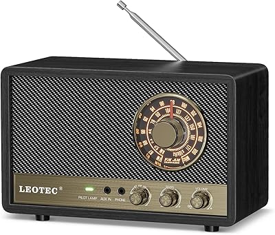 LEOTEC Retro AM FM Radio Bluetooth Speaker