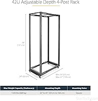 StarTech 4POSTRACK42 42U Mobile Open Frame Server Rack — image 2
