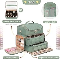Nail Polish Organizer Case 86 Slots Green — image 4
