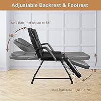 OmySalon Massage Salon Tattoo Chair with Hydraulic Stool, Black — image 5