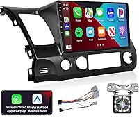 Podofo Car Stereo for Honda Civic 2006-2011, 10.1″ Touch Screen, Wireless CarPlay, Android Auto, GPS — image 1