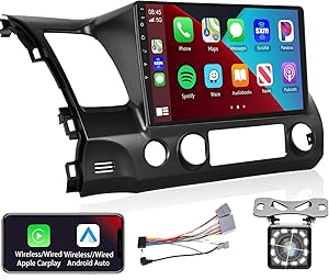 Podofo Car Stereo for Honda Civic 2006-2011, 10.1″ Touch Screen, Wireless CarPlay, Android Auto, GPS Review