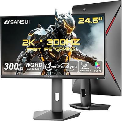 SANSUI 24.5 Inch QHD Gaming Monitor 300Hz ES-G25F6Q Pro