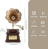 MEAGEAL Vintage Style Wooden Record Player 109HJ-1 — image 3