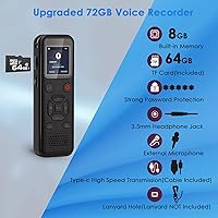 dgtenk L77 72GB Digital Voice Activated Recorder — image 3