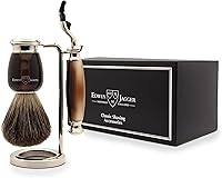 Edwin Jagger Imitation Light Horn & Nickel Shaving Set with Mach 3 Razor and Pure Badger Brush — image 6