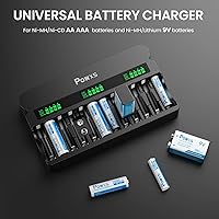 POWXS Rechargeable AA AAA 9V Battery Charger — image 2