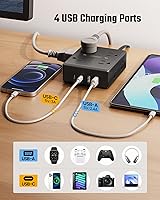 SUPERDANNY 20Ft Long Extension Cord Surge Protector Power Strip with USB-C — image 4