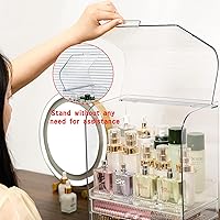 SuoXing Clear Acrylic Makeup Organizer with Lid — image 5