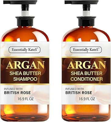 Essentially KateS Argan Shea Butter Shampoo and Conditioner Set, 16 Fl Oz