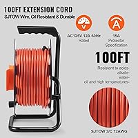 VEVOR 100FT Retractable Extension Cord Reel 12AWG — image 4