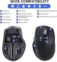 CHHI D800 Wireless Mouse with Bluetooth, USB-A, USB-C Receiver — image 7