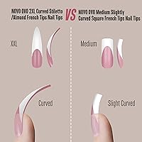 NOVO OVO XXL Curved Stiletto Almond French Tip Nail Tips — image 5