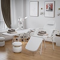 Paddie Portable Tattoo Chair with Storage Bag, White — image 2