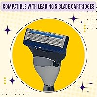 G.B.S 5 Blade Faux Fusion Compatible Razor with Chrome, Ivory — image 3