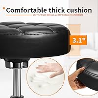 YEEZEE Rolling Stool PU Leather Round - Black1 — image 3