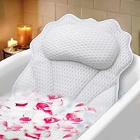 RUVINCE Bath Pillow with 6 Suction Cups, White — image 1