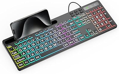 MARVO WK712 Large Print Backlit Keyboard