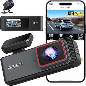 Kingslim E4 4K Dash Cam Front and Rear Review