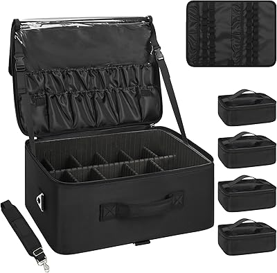 Relavel Extra Large Makeup Case with Shoulder Strap