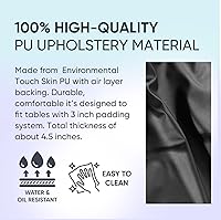Spa Luxe Vinyl Massage Table Protector Cover Fitted - Black — image 3